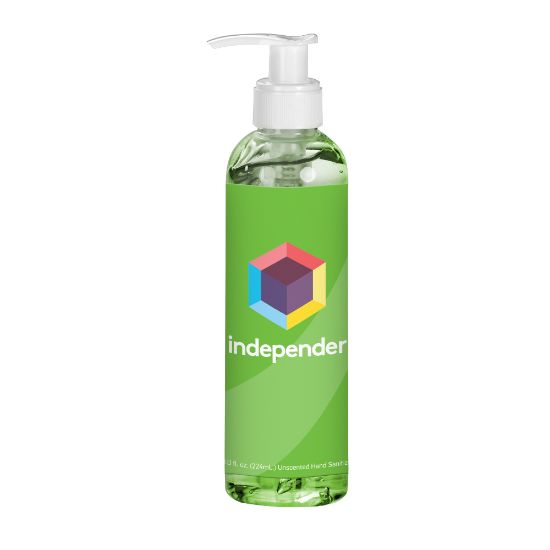 Picture of 8 Oz. Tinted Sanitizer In Clear Bottle With Pump