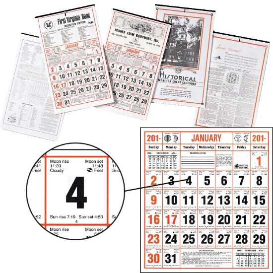 Picture of Almanac Calendar - Historical Weather Chart - 11-1/2\" x 19\"
