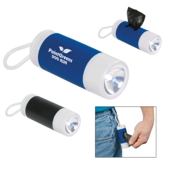 Picture of Dog Bag Dispenser With Flashlight Keychain