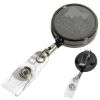 Picture of \"Dublin Gunmetal Lz\" 30” Cord Gunmetal Colored Solid Metal Retractable Badge Reel And Badge Holder With Laser Imprint