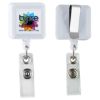 Picture of Kent Vl\" 30” Cord Square Retractable Badge Reel And Badge Holder With Metal Slip Clip Attachment