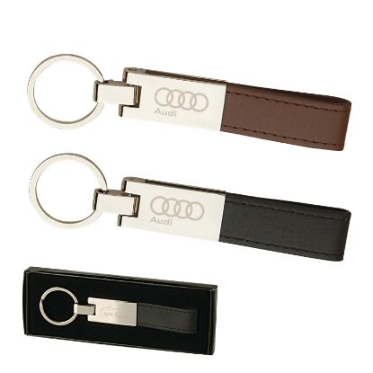 Picture of Leather & Silver Keyring / Key Chain