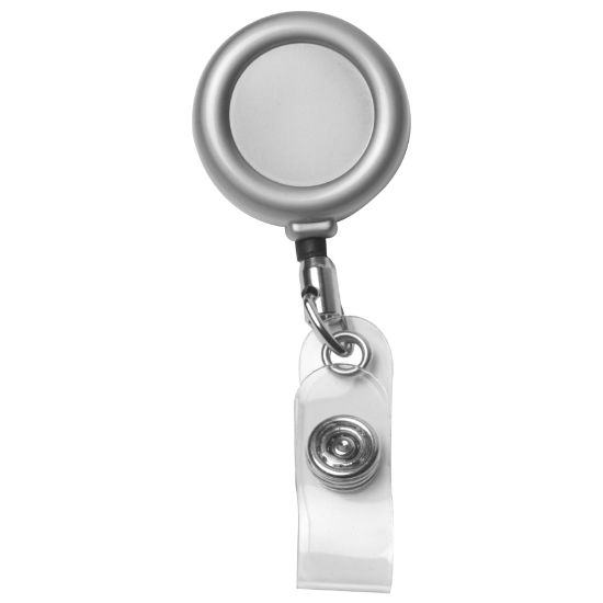 Picture of \"Marion Matte\" 24” Cord Round Matte Solid Metal Retractable Badge Reel And Badge Holder