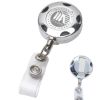 Picture of  \"Tiffin Lz\" 32” Cord Round Chrome Solid Metal Sport Retractable Badge Reel And Badge Holder With Laser Imprint