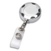 Picture of  \"Tiffin Lz\" 32” Cord Round Chrome Solid Metal Sport Retractable Badge Reel And Badge Holder With Laser Imprint