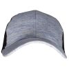 Black-Blue Heathered 6 Panel Structured Trucker Cap