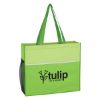 Lime Green Wave Design Non-Woven Tote Bag