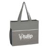 Gray Wave Design Non-Woven Tote Bag