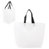 White Two Tone Heat Sealed Non-woven Promotional Tote