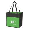 Black LimeGreen Lami-Combo Non-Woven Promotional Shopper Tote 