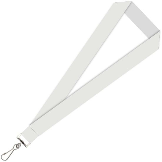 White 1/2 Inch Polyester Lanyards