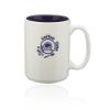 15 oz. Glossy Two-Tone Personalized Promotional Ceramic Mugs - Blue