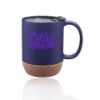 13 oz. Barista Ceramic Custom Promotional Mugs with Cork Bottom - Blue
