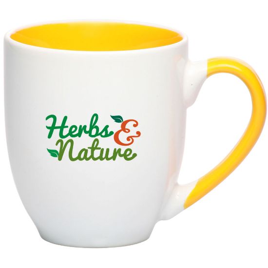 16 oz. Miami Two-Tone Personalized Bistro Promotional Mugs - Yellow