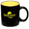 11 oz. Matte Two-Tone Personalzied Promotional Coffee Mugs - Yellow