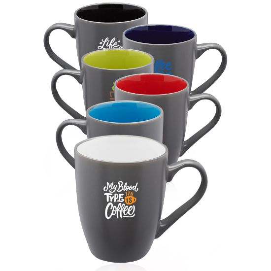 12 oz. Rhodes Two-Tone Java Custom Promotional Coffee Mugs