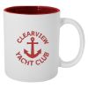 11 Oz. Pop Of Color Engraved Promotional Mug - White with Red