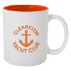 11 Oz. Pop Of Color Engraved Promotional Mug - White with Orange