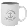 11 Oz. Pop Of Color Engraved Promotional Mug - White with Gray