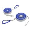 Round Retractable Promotional 5' Tape Measure with Carabiner Keychain -Blue