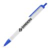 Biz Click Pen - White with Blue Trim