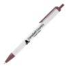 Biz Click Pen - White with Burgandy Trim