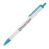 Biz Click Pen - White with Teal Trim