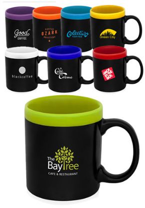 11 oz. Glam Two Tone Matte Custom Promotional Coffee Mugs