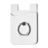 Silicone Card Holder With Metal Ring Phone Stand White