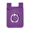 Silicone Card Holder With Metal Ring Phone Stand Purple