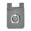 Silicone Card Holder With Metal Ring Phone Stand Gray