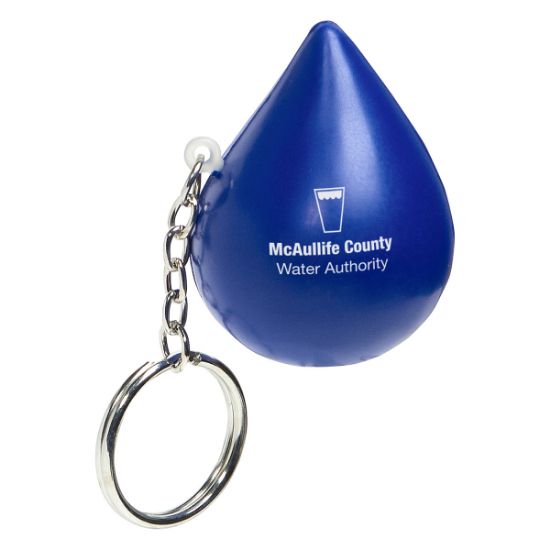 Promotional Droplet Stress Reliever Key Chain