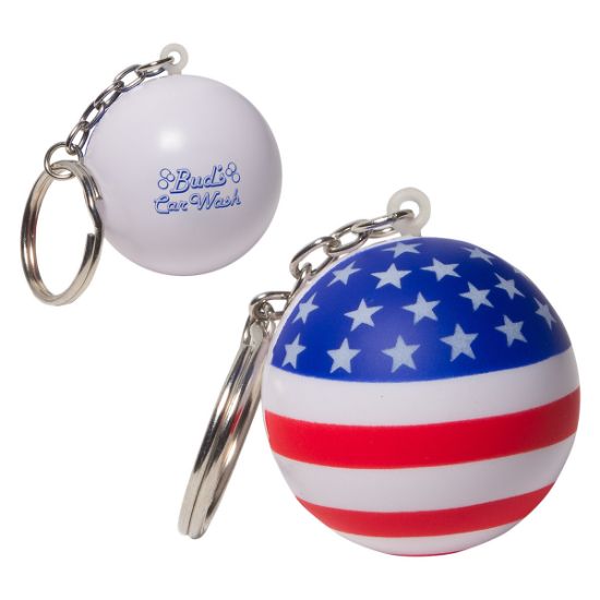 Promotional Patriotic Stress Reliever Key Chain