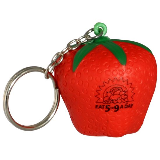 Promotional Strawberry Stress Reliever Key Chain