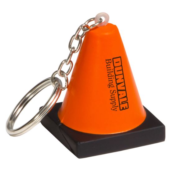 Promotional Construction Cone Stress Reliever Key Chain