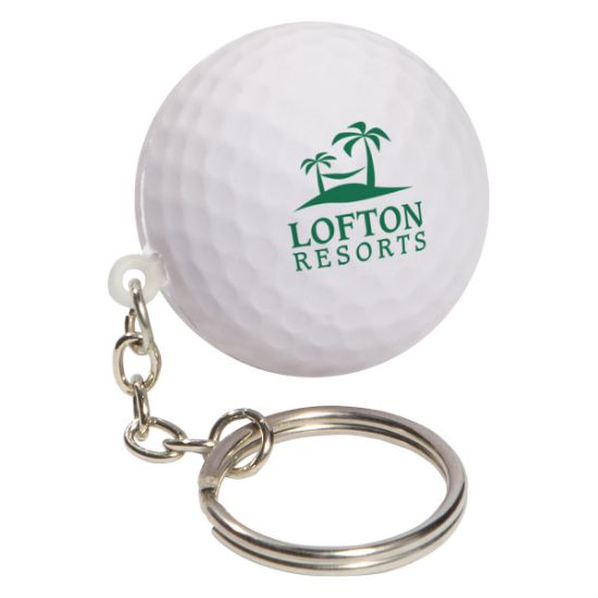 Promotional Golf Ball Stress Reliever Key Chain