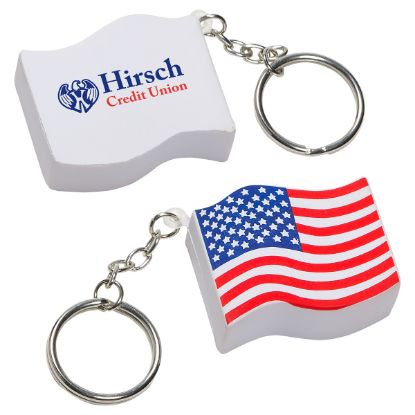 Promotional US Flag Stress Reliever Key Chain