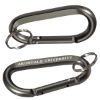 Promotional Aluminum Carabiner with Key Ring - Gun Metal