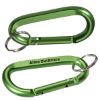 Promotional Aluminum Carabiner with Key Ring - Green