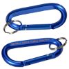 Promotional Aluminum Carabiner with Key Ring - Blue