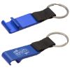 Promotional Aluminum Bottle Opener with Key Ring - Blue