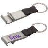 Promotional Aluminum Bottle Opener with Key Ring - Gun Metal