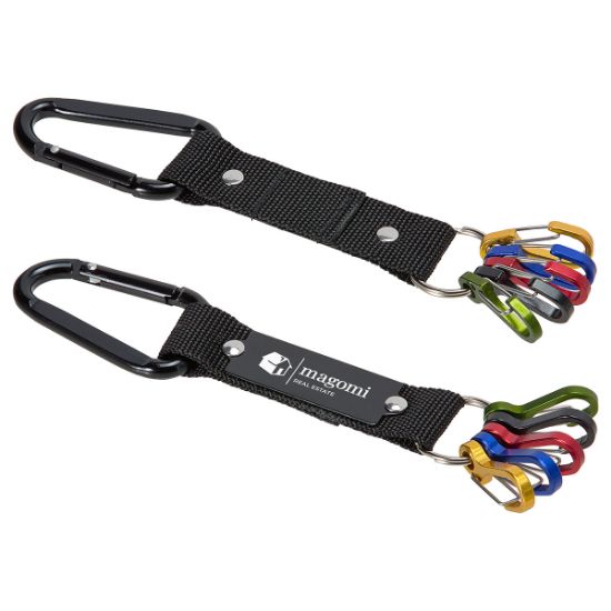 Promotional Aluminum Carabiner Strap with Color-Code Key Clips
