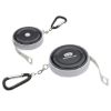 Promotional Round Retractable 5' Tape Measure with Carabiner - Black