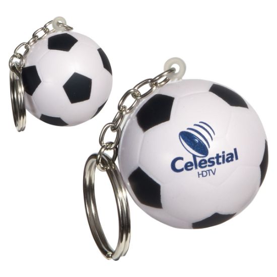 Promotional Soccer Ball Stress Reliever Key Chain
