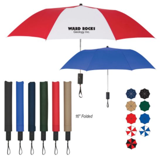 44" ARC AUTOMATIC OPEN TELESCOPIC FOLDING UMBRELLA