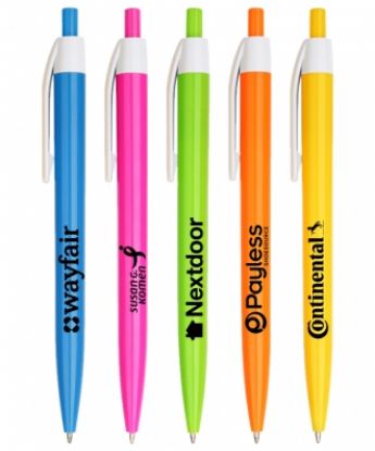 Lincoln Tropical Colored Barrels w/ White Trim Click Pen