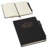 Promotional and Custom Quorum Soft Touch Journal with Matching Color Gel Pen - Black