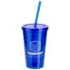Promotional and Custom Trifecta 16 oz Tumbler with Lid + Straw - Blue