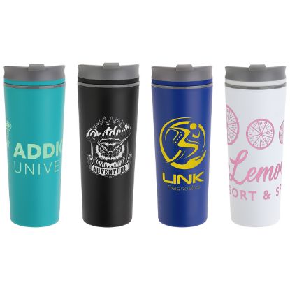 Promotional and Custom Commuter 17 oz Double-wall Polypropylene Tumbler with Flip Top Closure